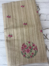 Blended tissue tussar saree with embriodery - MS8945