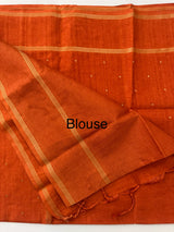 Tussar mix soft silk saree with Retta pettu borders - MST988