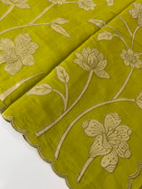 Malai chanderi saree with applique work MSM6201