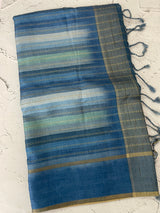 Multi color Semi soft silk saree with borders MSS590