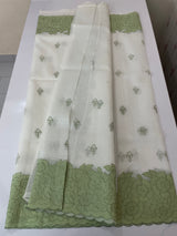Moonga checks saree with Applique work  MSK770