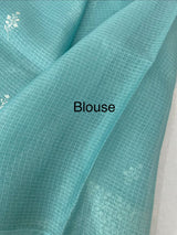 Silky kota embroidery saree MS5409 PastelBlue