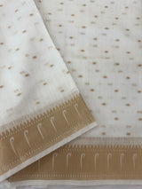 Semi linen saree with zari buttas - MOS124