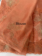 Soft Organza saree with thread work - MSH910 Peach