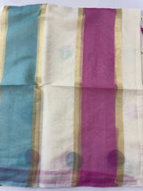 Semi chanderi saree with multi color polka dots- MSF334