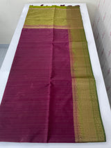 Soft silk sarees with contrast pallu & blouse MJL890 Wine to Green