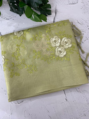 Tissue silk saree with embroidery MSH240
