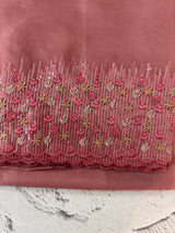 Organza saree with embroidery borders - MSH907 DuskyPeachPink