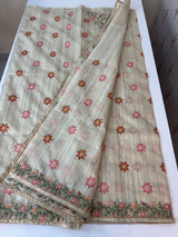 Soft kota silk saree with embroidery MSS678- Beige
