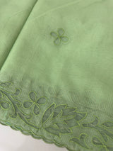 Moonga checks saree with Net Applique borders  MSH157 PistaGreen