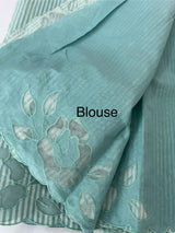 Mul chanderi saree with applique borders MSH111