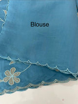 Malai chanderi saree with applique work MSM6201