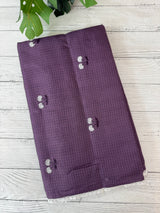 Soft kota checks saree with embroidery - MS9898 Purple