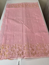 Soft kota silk saree with applique work MS85432 Pink