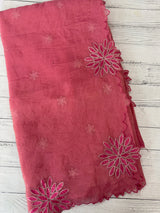 Crush Organza saree MSK5463- PeachPink