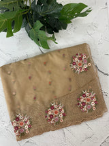 Organza saree with embroidery borders- MS7891