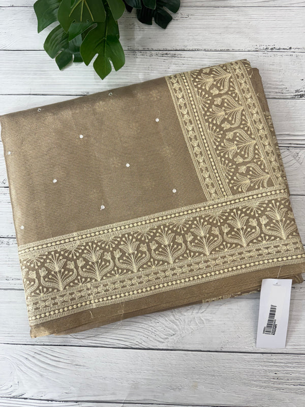 Tissue silk saree with Chikankari embroidery MTTS97(4)