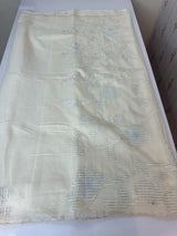 Mul chanderi applique work saree  MSH931- Offwhite to PowderBlue