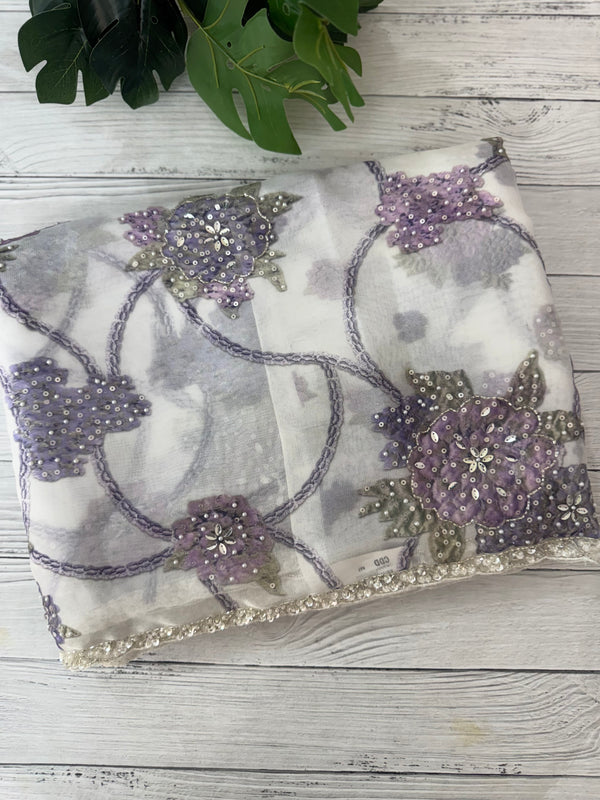 Handworked chiffon Organza saree MCS4534