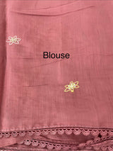 Blended Malai chanderi saree with embroidery MS5568 AntiqueRose