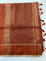 Tussar mix Semi silk saree with small zari weaving MSS8925