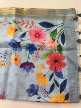 Digital printed semi Linen Saree MLS615- 6