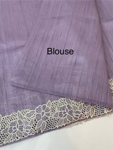 Cutwork Semi tussar saree MTSS879 Lavender