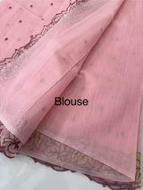 NetKota saree with Applique border  MSH131- Pink