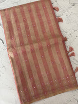 Tissue silk saree with foil work MSH214