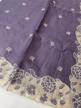 Silky kota saree with applique borders MS9831