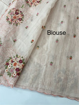 Soft kota silk saree with embroidery MSS678 - Pastel PeachPink