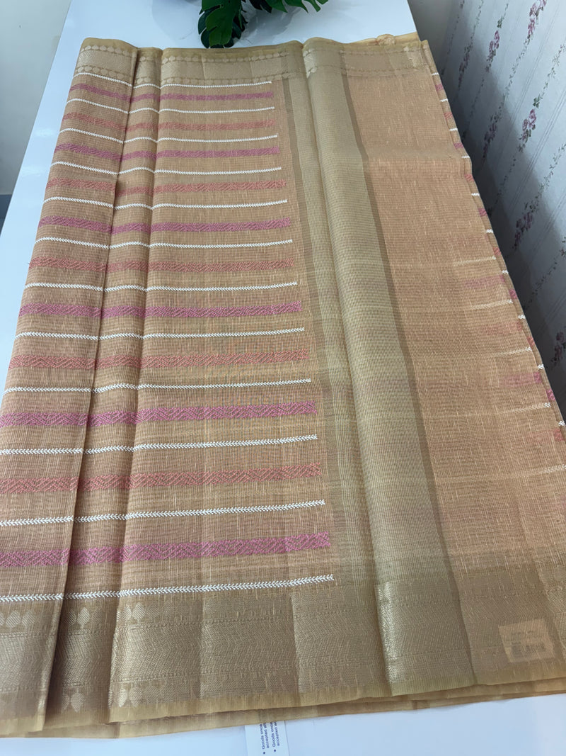 Tissue silk saree MTTS78 - Peach