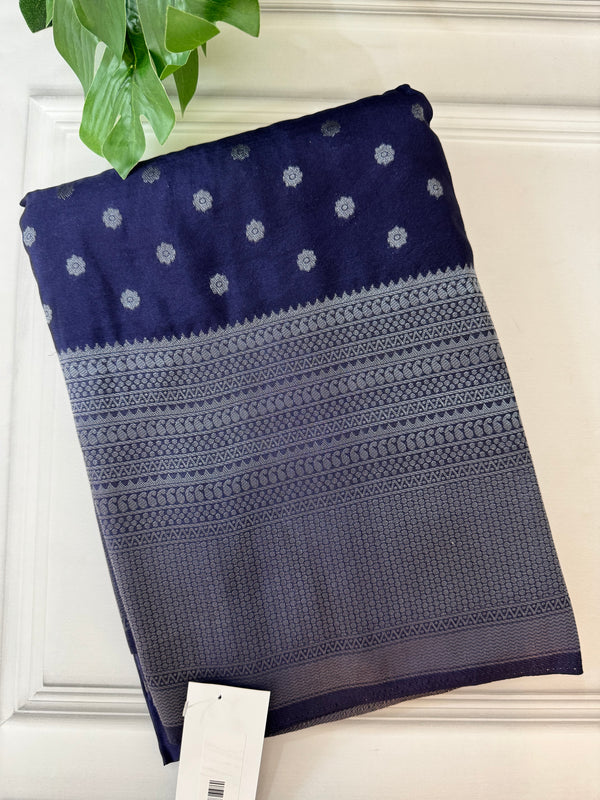 Chinnon Georgette saree SMFRCM- DarkBlue