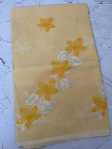 Kota checks saree with embroidery MS7699 - Yellow
