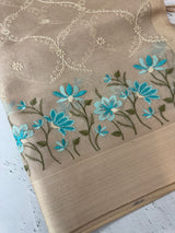 Tissue silk saree with embroidery MSH235