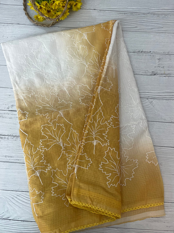 Ombre Soft kota checks saree with embroidery SVTS20