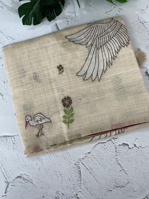 Jamdani silk Cotton Saree with thread work  MSJ790