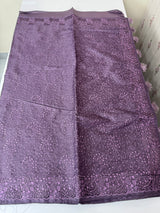 Cutwork satin mix Blended tussar saree with thread work MTS9078- Mauve