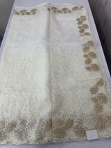 Soft Organza saree with thread work and tissue applique borders - MCW605 Offwhite