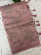 Tissue chanderi saree with applique work MSH699 - DustyOnion