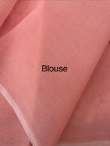 Kota checks saree with embroidery MS7699 - PeachyPink