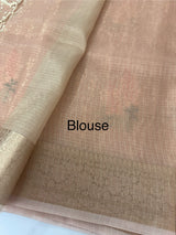 Tissue Silk embriodery saree MS49892 PastelPeach