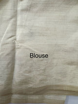 Blended semi tussar silk saree  with embroidery MSJ677(8)- Cream