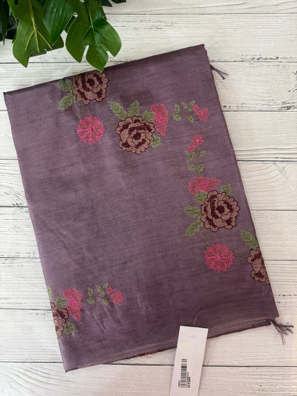 Pure desi tussar silk saree with embroidery- MTSS659 (11)