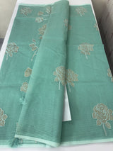 Kota Moonga checks saree with tissue applique work MMS431