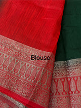 Jute linen sarees with contrast pallu & blouse MJL456