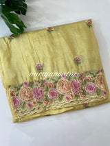 Crush Organza embroidery saree MCR115 DustyYellow