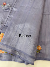 Art tussar saree with embroidery MST677 DustyLavender