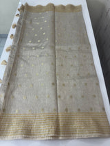 Crushed Tissue silk saree with buttas and thread work  MS16618
