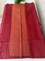 Semi tussar saree with Handwork MS44500 - Maroon